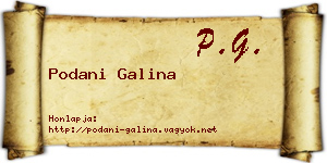 Podani Galina névjegykártya
